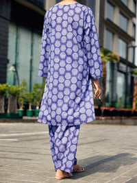 Blue Lawn Co-ord Set - ALP-2PS-SLKS-2249