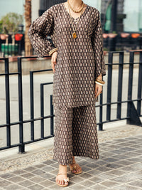 Brown Lawn Co-ord Set - ALP-2PS-SLKS-2250