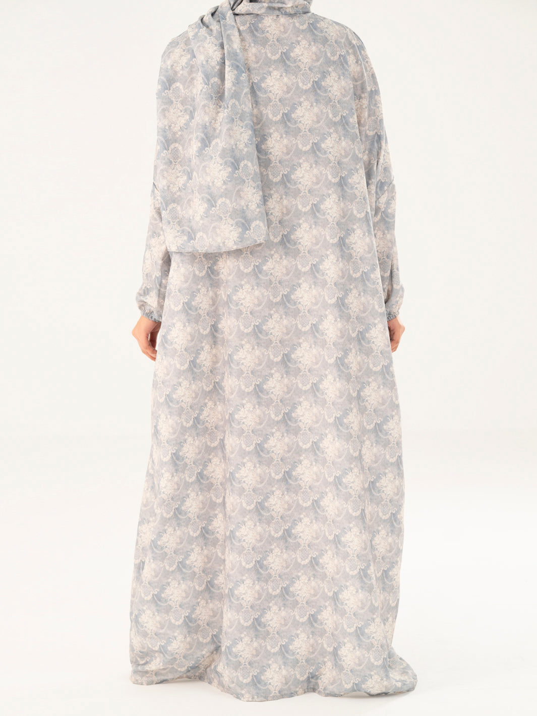 Light Grey Swiss Jacquard Salah Robe - AWP-LK-PD-917