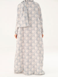 Light Grey Swiss Jacquard Salah Robe - AWP-LK-PD-917