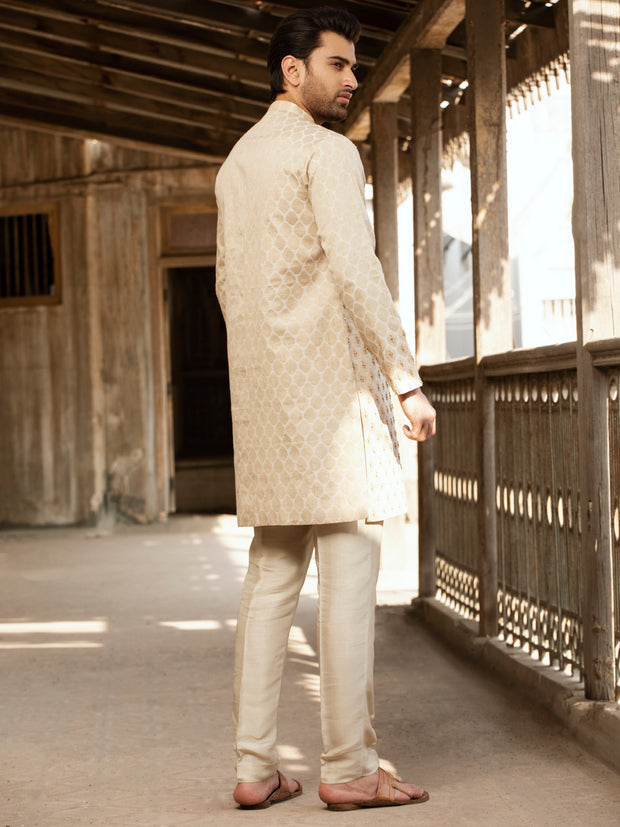 Beige Blended Formal Kurta - AL-K-SP-037