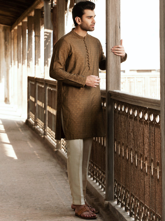 Green Blended Formal Kurta - AL-K-SP-044