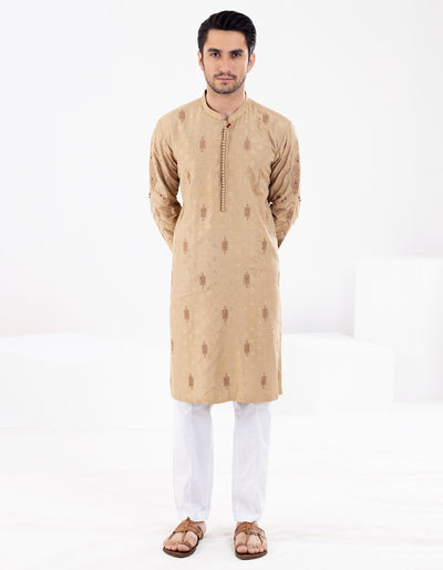 Beige Formal Kurta - AL-K-SP-058 - Almirah Online