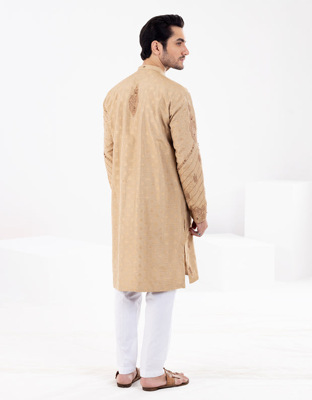 Beige Formal Kurta - AL-K-SP-058 - Almirah Online