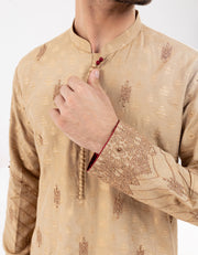 Beige Formal Kurta - AL-K-SP-058 - Almirah Online