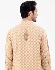 Beige Formal Kurta - AL-K-SP-059 - Almirah Online