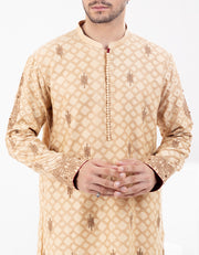 Beige Formal Kurta - AL-K-SP-059 - Almirah Online