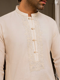Cream Blended Formal Kurta - AL-K-SP-060