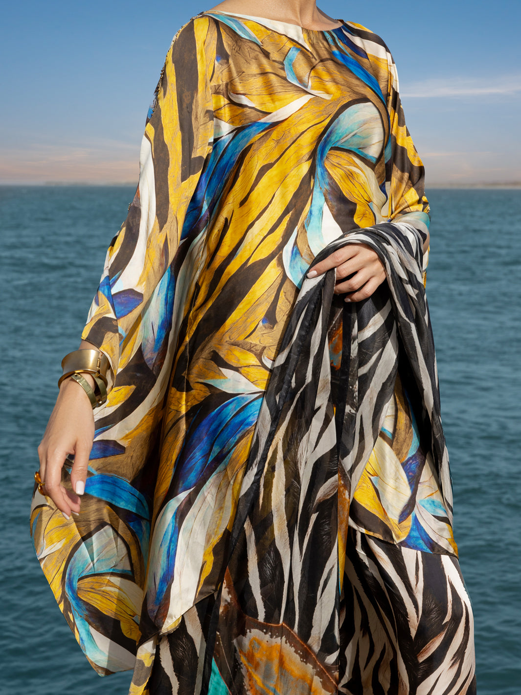 Mustard Chamois Silk Formal Stitched 3PC - AL-3PS-SS-LS-602