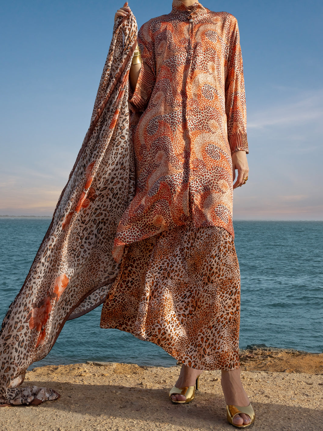 Multicolor Chamois Silk Formal Stitched 3PC - AL-3PS-SS-LS-604