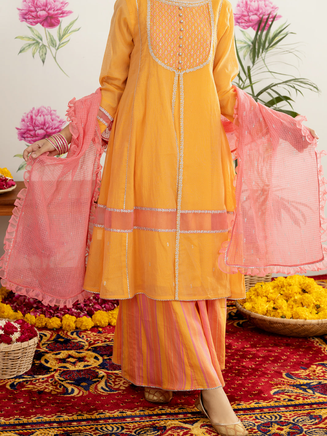 Pink Khaddi Net Girl Stole - ALT-ST-1028 - Almirah Online