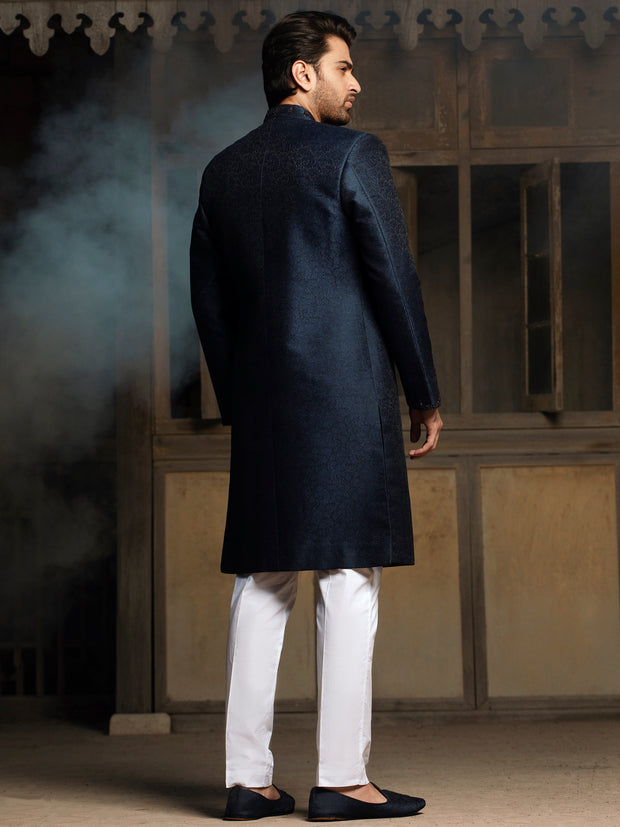 Blue Blended Sherwani - AL-SW-139