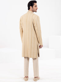Beige Blended Men Sherwani - AL-SW-151