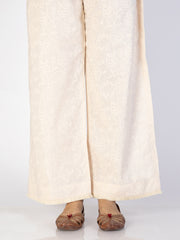 Cream Cambric Trousers - AL-T-712 - Almirah Online