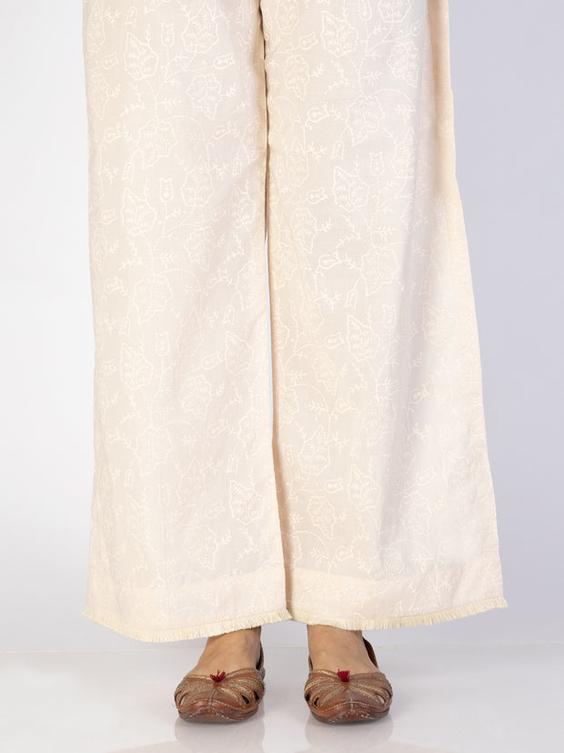 Cream Cambric Trousers - AL-T-712 - Almirah Online