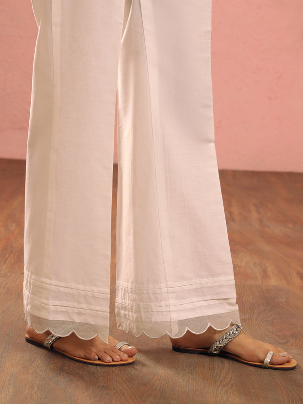 White Dyed Trousers - AL-T-727 - Almirah Online