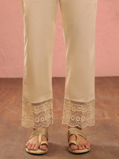 Beige Cambric Trousers - AL-T-728 - Almirah Online