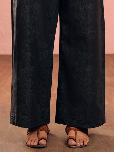 Black Cambric Trousers - AL-T-730 - Almirah Online