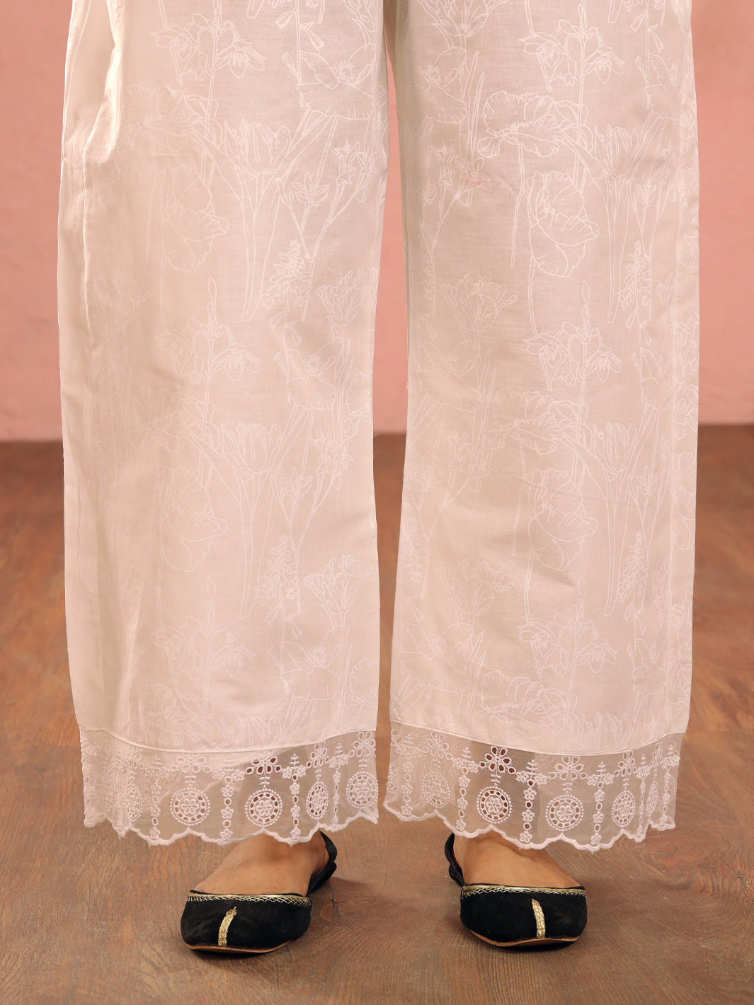 White Dyed Trousers - AL-T-731 - Almirah Online