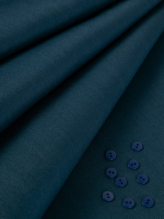 Teal Blended Men Unstitched Fabric - AL-UN-NZM-6150 - Almirah Online