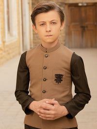 Brown Blended Boy Waistcoat - ALT-WC-010A