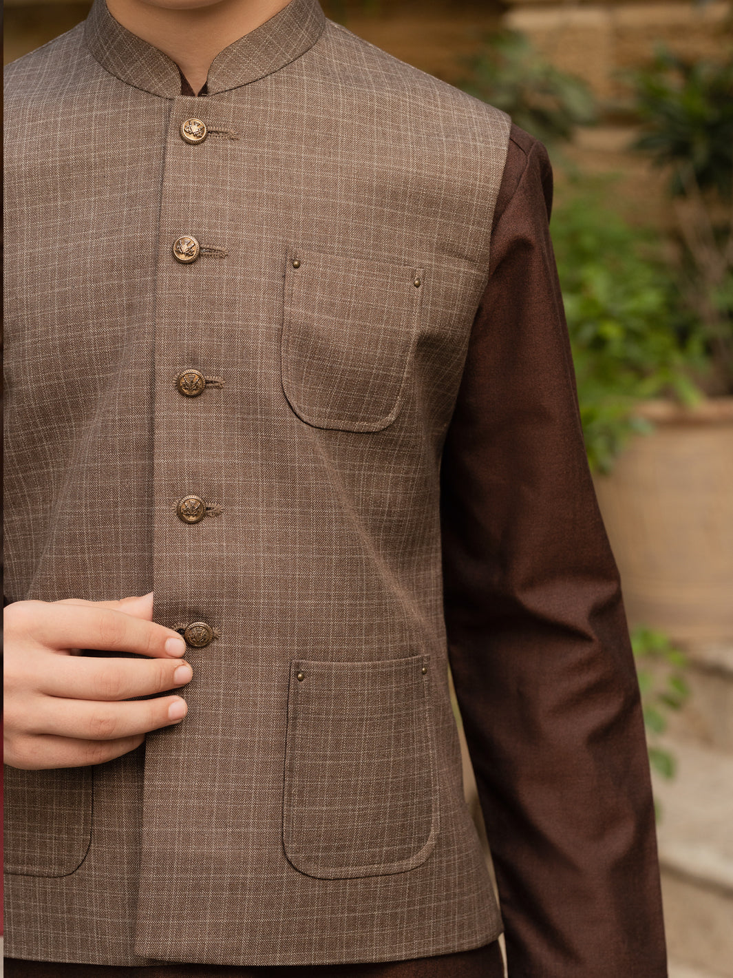Brown Blended Boy Waistcoat - ALT-WC-011A