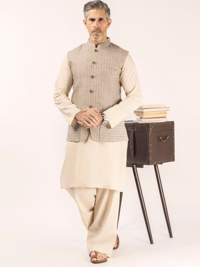 Beige Linen Waistcoat - ALCR-WC-012