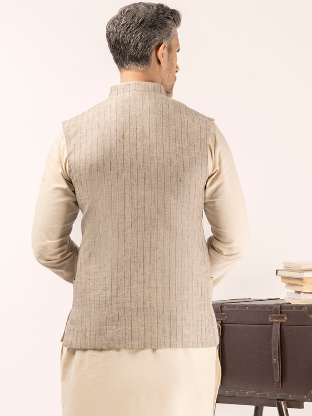 Beige Linen Waistcoat - ALCR-WC-012