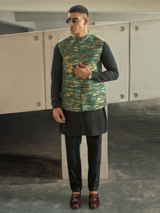 Green Blended Waistcoat - AL-WC-501
