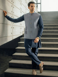 Blue Blended Waistcoat - AL-WC-504