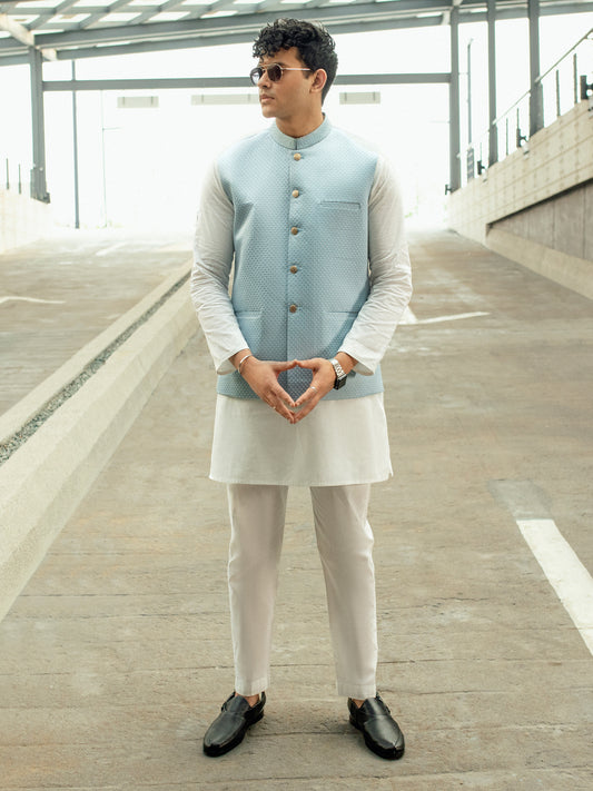 Light Blue Blended Waistcoat - AL-WC-510