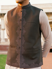 Brown Blended Waistcoat - AL-WC-544B - Almirah Online