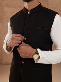 Black Blended Waistcoat - AL-WC-545