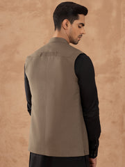 Olive Blended Waistcoat - AL-WC-548A - Almirah Online