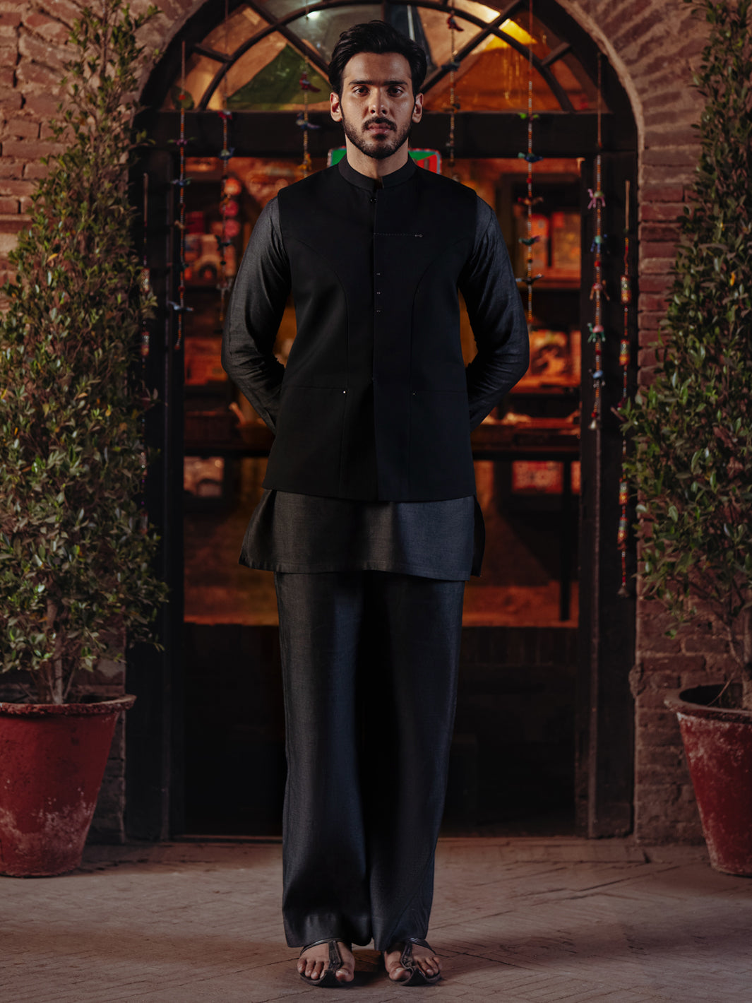 Black Blended Waistcoat - AL-WC-586