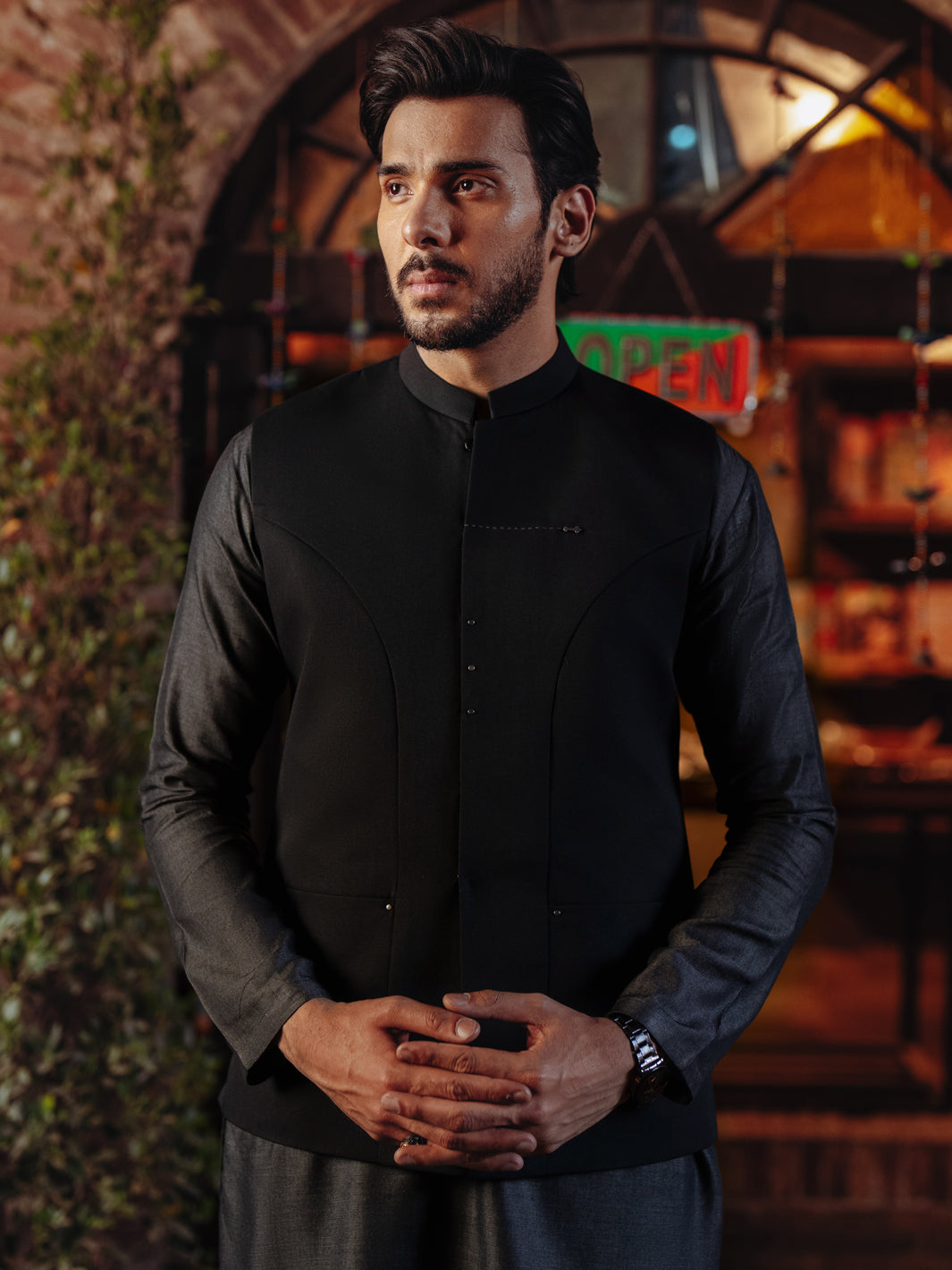 Black Blended Waistcoat - AL-WC-586