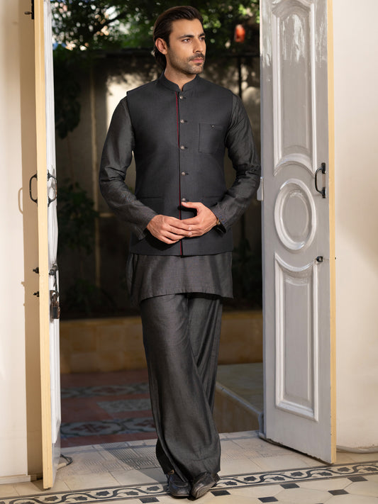 Charcoal Blended Waistcoat - AL-WC-590B