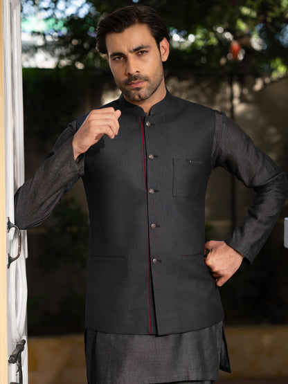 Charcoal Blended Waistcoat - AL-WC-590B