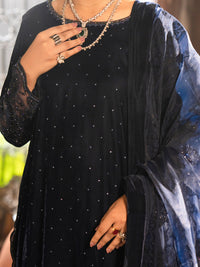 Dark Blue Velvet 3Pc Formal Stitched - AL-3PS-LS-444