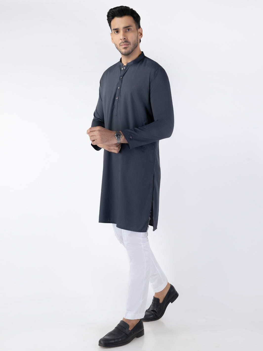 Grey Blended Kurta - ALET-K-2002