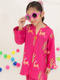 Pink Yarn Dyed 2 Piece Stitched - ALGR-2PS-LKS-1013