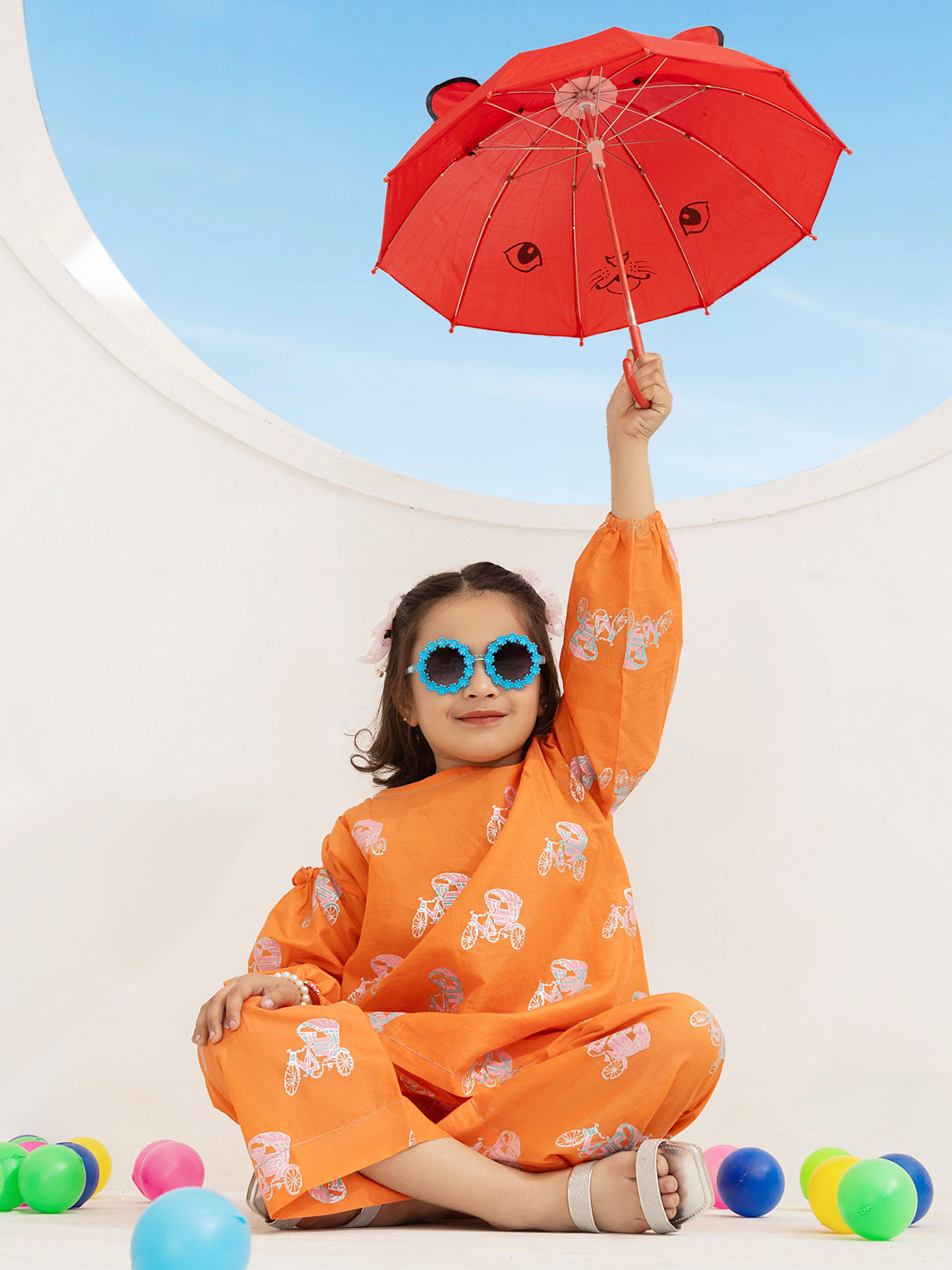 Orange Yarn Dyed 2 Piece Stitched - ALGR-2PS-LKS-1015