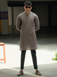 Brown Blended Kurta - AL-K-1089