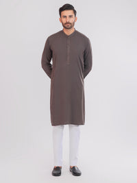 Dark Brown Blended Kurta - AL-K-1102