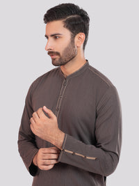 Dark Brown Blended Kurta - AL-K-1102