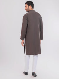Dark Brown Blended Kurta - AL-K-1102