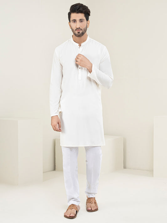 Off White Blended Kurta - AL-K-1105