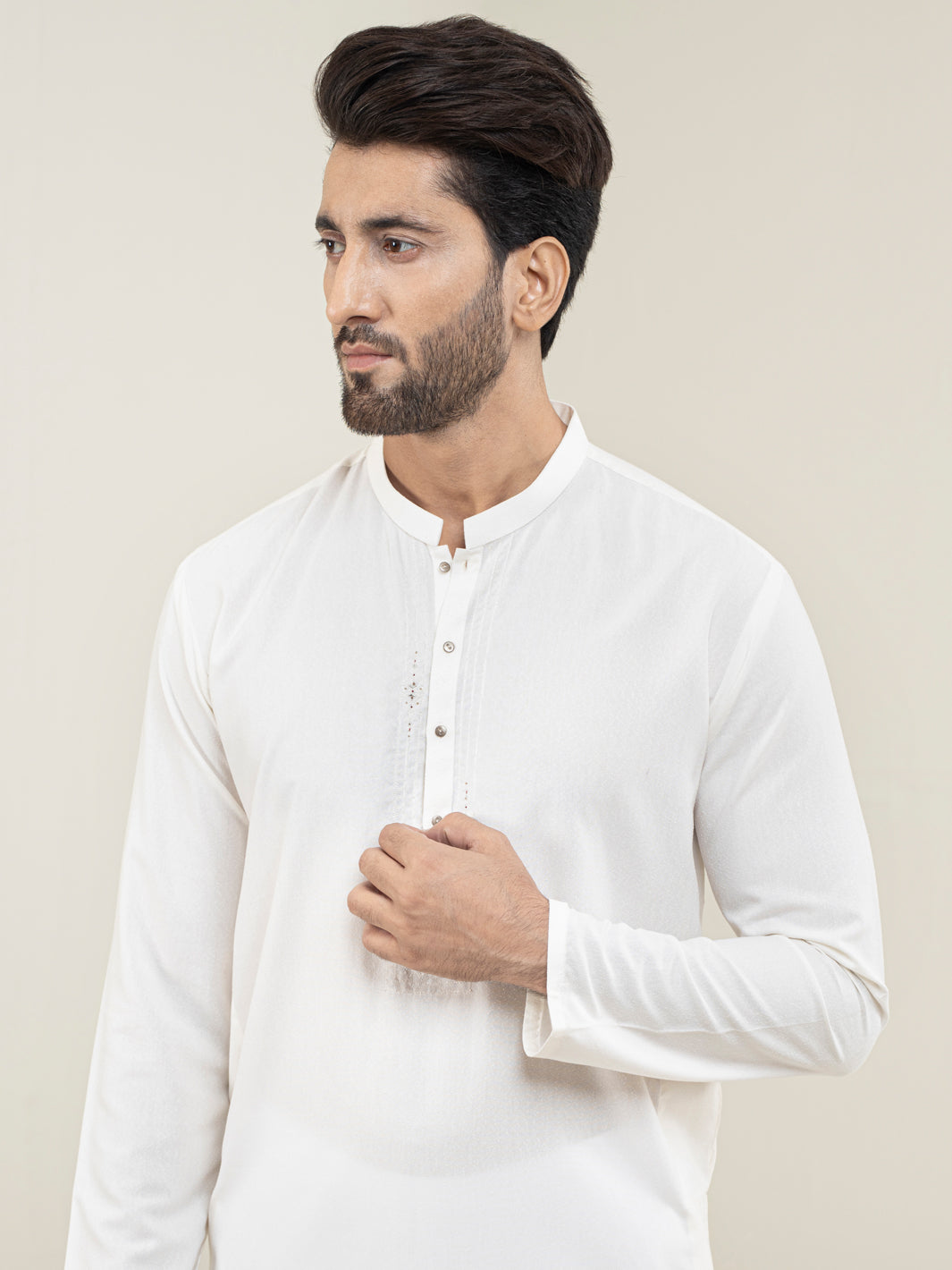 Off White Blended Kurta - AL-K-1105