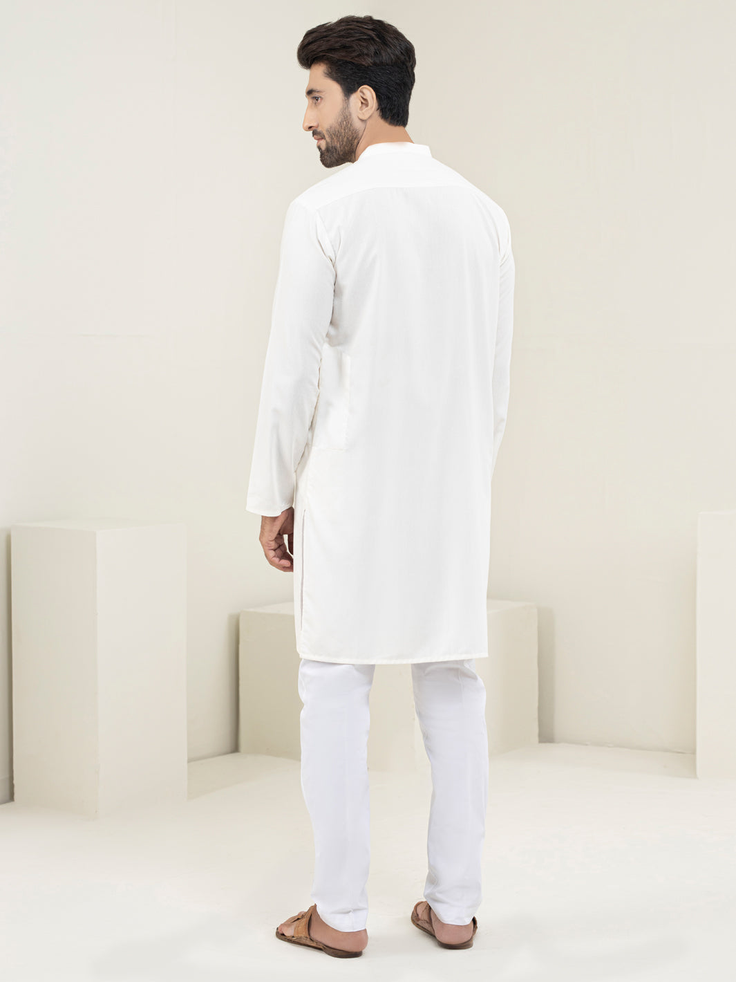 Off White Blended Kurta - AL-K-1105