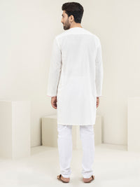 White Blended Kurta - AL-K-1132